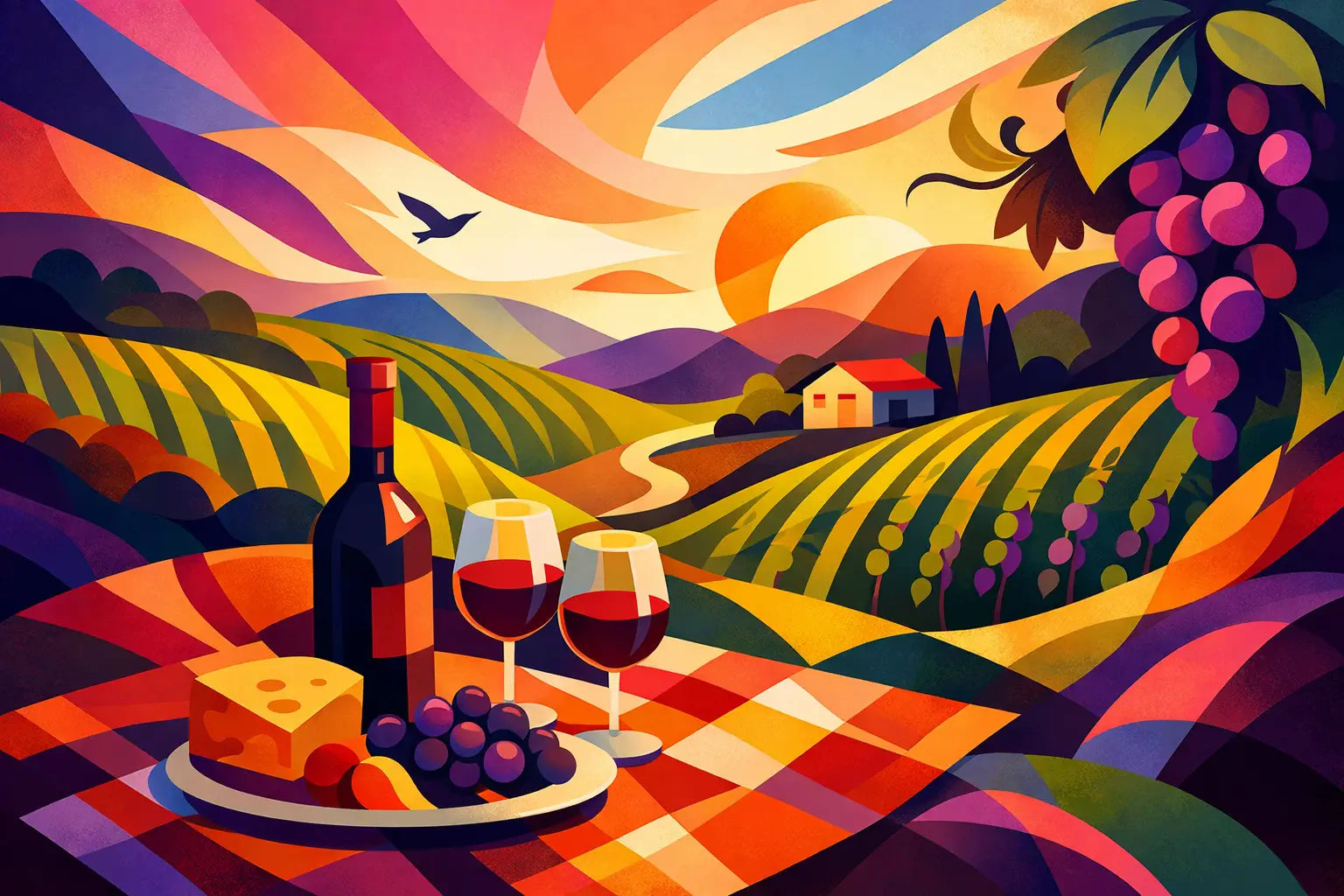 Cómo organizar picnic en viñedo con vino