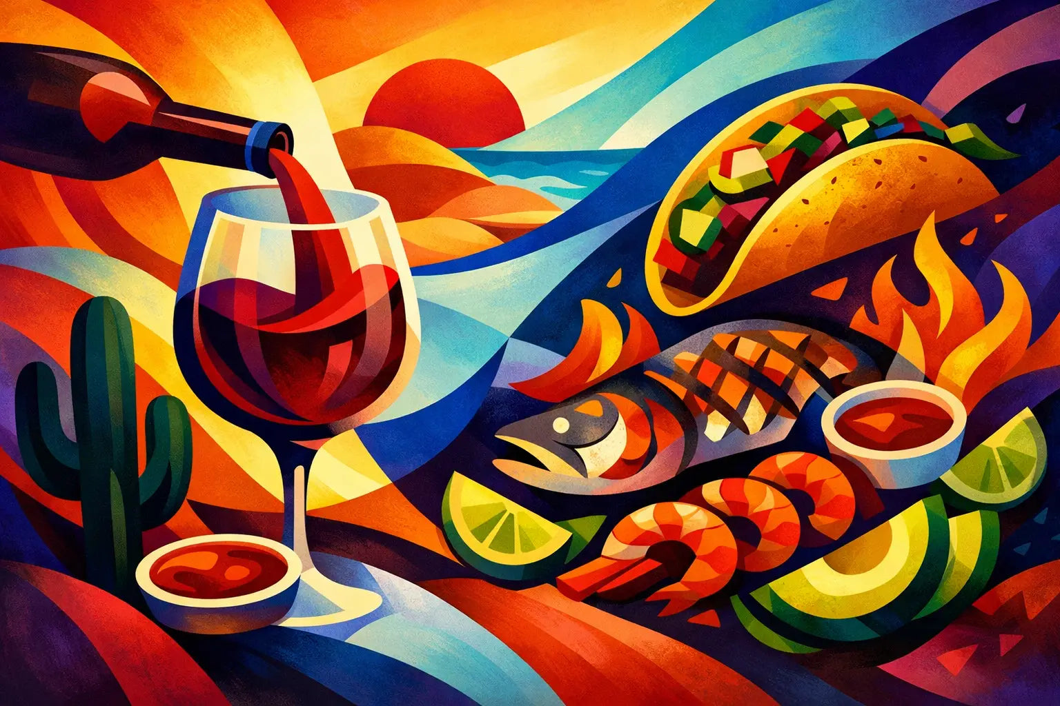 Maridaje de vino tinto con cocina bajacaliforniana