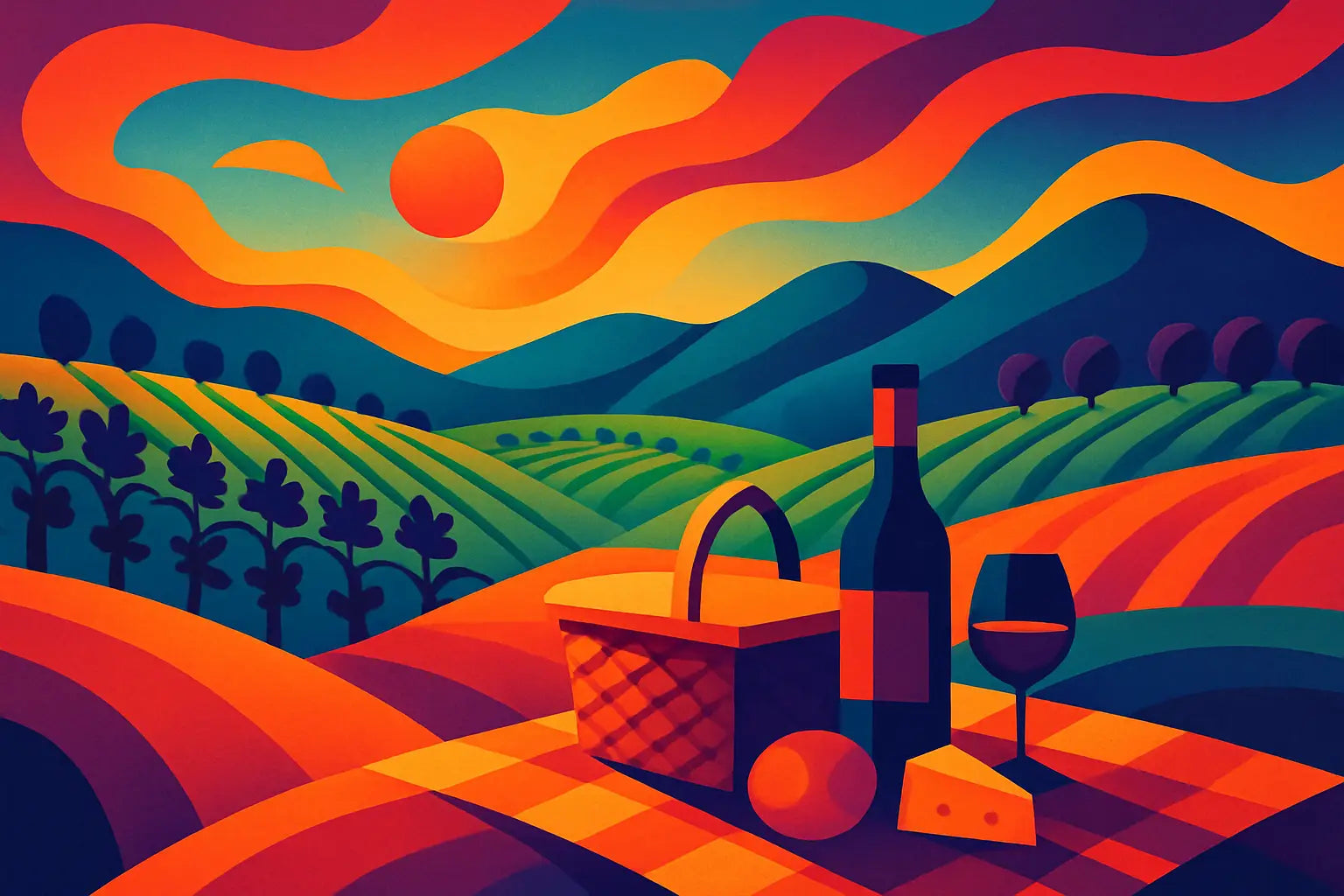 Picnic entre viñedos en Valle de Guadalupe