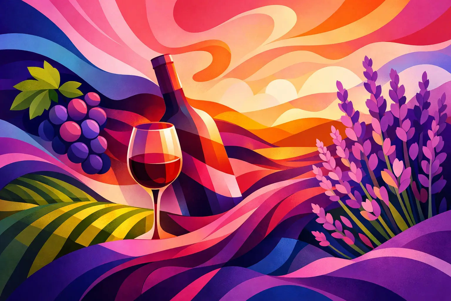 Celebrar entre viñas, vino y lavanda